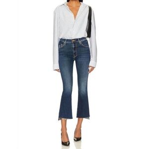 MOTHER The Insider Crop Step Fray Jeans in teaming up